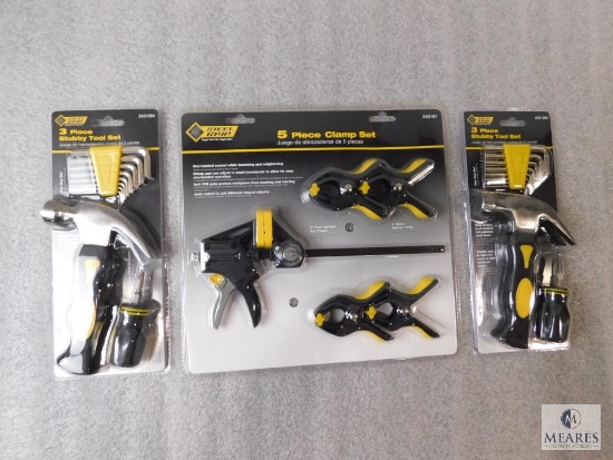 New 5 piece Clamp Set and 2) New 3 piece Stubby Tool Sets