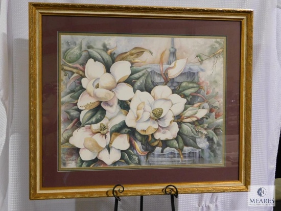Deb Collins Magnolias Signed, Numbered, Matted, and Framed 37" x 31.5"