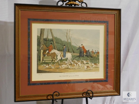 H. Alken Delt "Fox Hunting Going into Cover" Print Matted and Framed 24" x 29"
