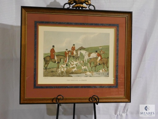 H. Alken Delt "Fox Hunting the Death" Print Matted and Framed 24" x 29"