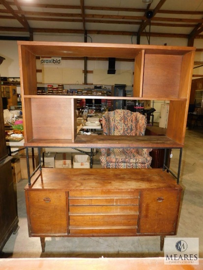 Bassett Furniture Vintage Modern Wood Dresser and Bookshelf