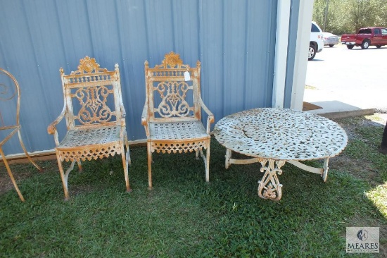3 Piece Vintage Metal Patio Set 2 Chairs and Table