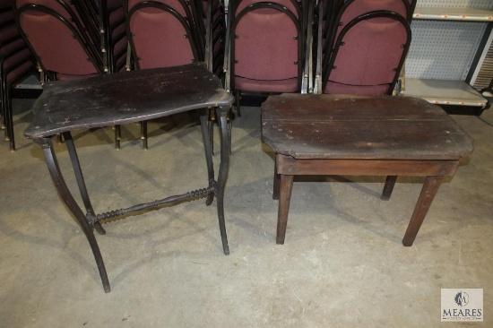 Lot of 2 Vintage Wood Side Accent Tables