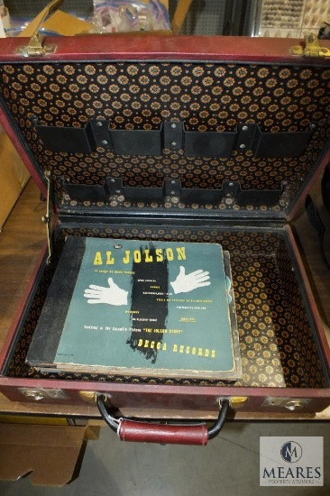 Lot of 3 Briefcase Laptop Carry Bags 1 Vintage with Vintage Records