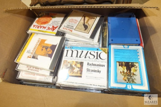 Lot Vintage CD's, Cassettes, and 8 Track Music