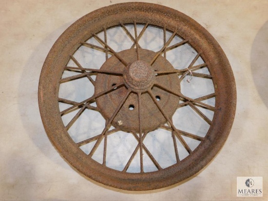 Vintage Metal Spoked Tire Rim / Wheel