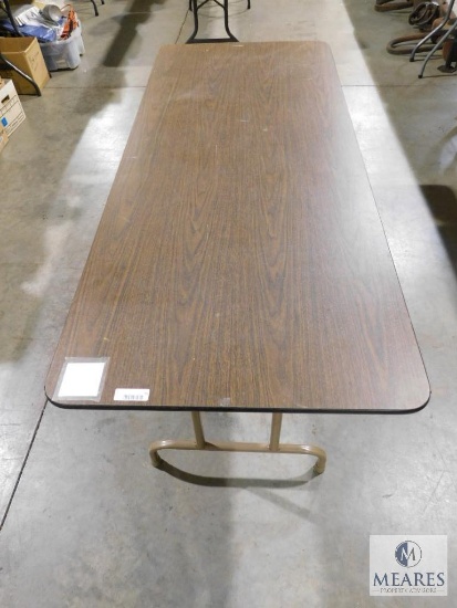 6' x 30" Folding Table Wood Top