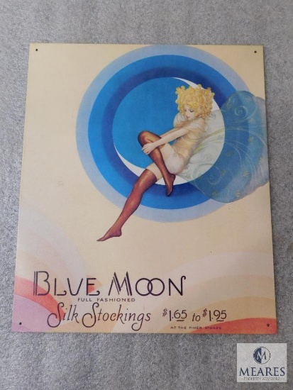 Blue Moon Silk Stockings Advertising Vintage Look Tin Sign 12" x 14"
