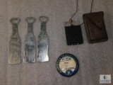 Lot 3 Atlanta Olympics Bottle Openers, Silva Compass, Kiwanis Button, & Red Goose Shoes