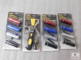 Lot 3 Sets of 4 LED Mini Flashlights & New 3 piece Stubby Tool Set