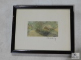 Wallace Nutting Signed Print Matted and Framed 9.5