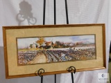 Jack C. Loney Cotton fields watercolor print Framed and Matted 14.5