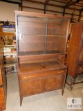 Vintage Broyhill Wood China Cabinet with Sliding glass doors