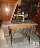 Antique Singer Sewing Machine Table Mounted #G9975355