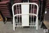 Vintage Metal White Single Bed Headboard & Footboard Set