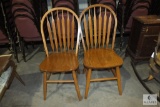 Lot of 2 Windsor Oak style Dining Chairs
