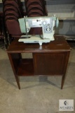 Vintage Dressmaker Sewing Machine and Vintage Retro Wood Table