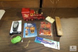 Lot assorted toys, electric shaver, boot brush, and more