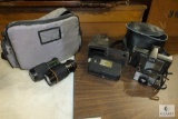 Lot Vintage Cameras Cine Kodak Eight, Polaroid, & 2 Dejur Lens