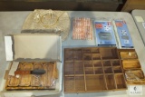 Lot 2 Ladies Vintage Purses, Fabric Storage Cubes, Wood Trays, & Spice Rack
