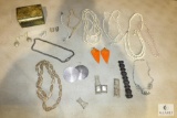 Lot Vintage Costume Jewelry Some Sterling - Necklaces, Earrings, Bracelets