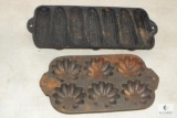 Lot 2 Cast Iron Corn & Star Shaped Bread Muffin Tins