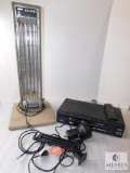Lot Sears Quartz Heater & Hitachi DVD and VHS Player & Adjustable Lamp