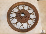 Vintage Metal Spoked Tire Rim / Wheel