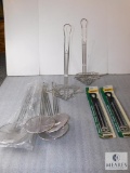 Lot of New Fryer Strainers and 2 Thermometers