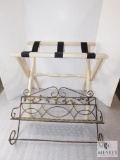 Lot Luggage Stand and Metal Shelf