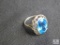 Ring with topaz like stone set-in sterling, Approximate size 8.5