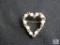 Vintage sapphire and pearl heart pin set in 14k ( Missing 1 pearl)