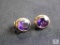 Amethyst clip earrings set in 14k
