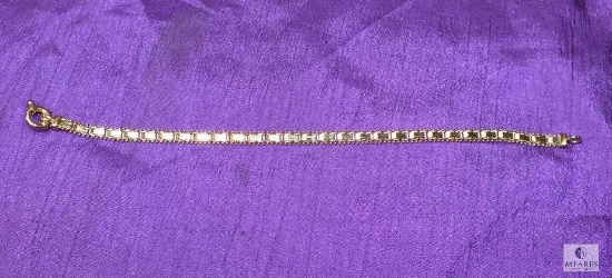 14k yellow Gold Ladies Bracelet Rectangle Links