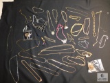 Lot of costume necklaces and chains -some broken