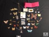 Lot of assorted butterfly themed costume jewelry