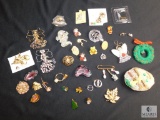 Assorted lot of costume pins , some vintage