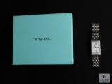 Tiffany & Co. ladies stainless steel rectangular watch with roman numerals
