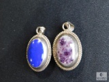 Lot of 2 Reversible vintage sterling pendants