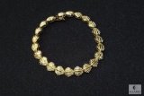 10K Gold diamond cut Seashell Bracelet 7.5