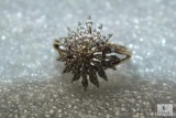 10K Gold Women's Diamond Starburst Ring