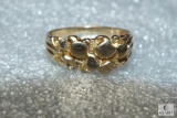 10K Gold Nugget Style Ring Mens
