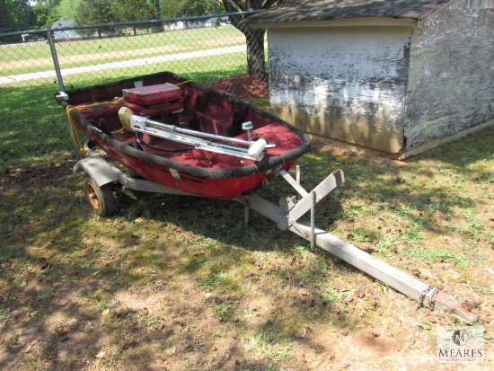 Custom Craft 1 Man Bass Boat with Trolling Motor and Trailer