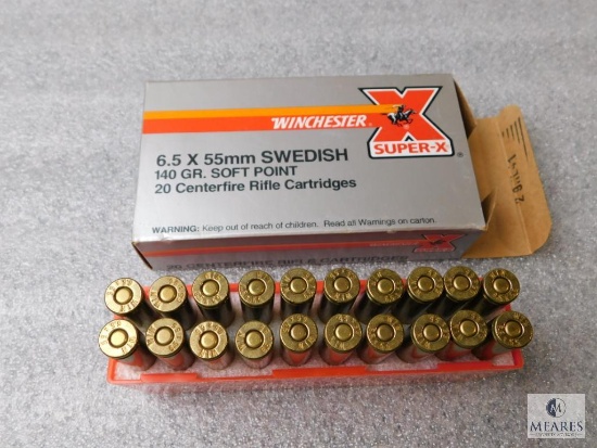 20 Rounds Winchester 6.5 x 55mm Swedish Bullets 140 Grain Ammo