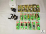 Lot 18 New Lucky Craft & Bandit Fishing Lures + Shakespeare Sigma Reel and New HT 1000 Reel