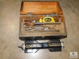 Wood Tool box w/ Hand Tools and 1.5 Ton Scissor Jack