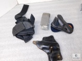 Lot of Leather, Plastic, and Nylon Gun and Accessories Holsters