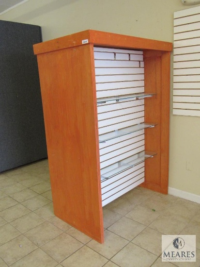 Wooden double-sided display unit