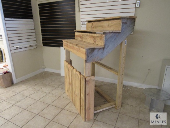 Wooden step style display rack