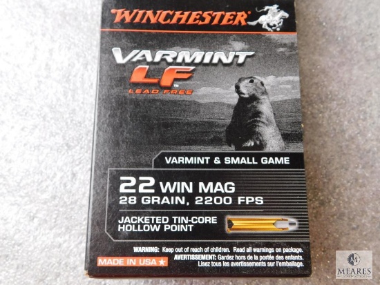 250 Rounds Winchester Varmint LF .22 WIN Mag Ammunition 28 Grain Bullets
